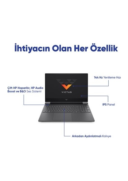 Hp Victus 15 Intel Core I7-13700H 48GB 2tb SSD RTX4050/6GB 15.6" Freedos Fhd Taşınabilir Bilgisayar 8U849EA-A23