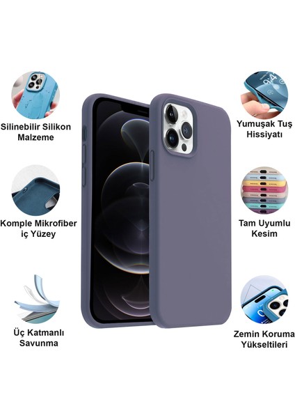 Apple iPhone 12 Pro Max Kılıf Lansman Premium Silinebilir Silikon