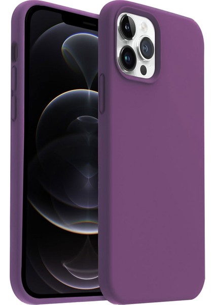 Apple iPhone 12 Pro Max Kılıf Lansman Premium Silinebilir Mor Silikon