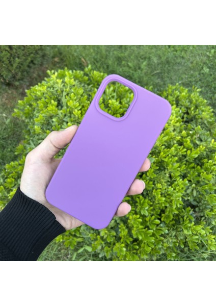 Apple iPhone 12 Pro Max Kılıf Lansman Premium Silinebilir Mor Silikon