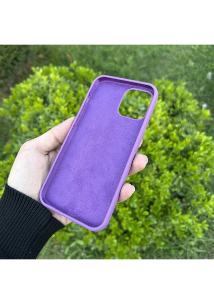 Apple iPhone 12 Pro Max Kılıf Lansman Premium Silinebilir Mor Silikon