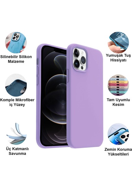 Apple iPhone 12 Pro Max Kılıf Lansman Premium Silinebilir Silikon