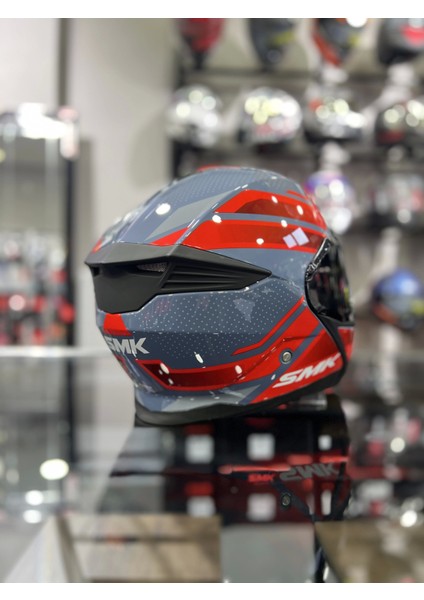 Gullwıng Super Tour Kırmızı Gri Çene Açılır Kask Şeffaf Vizörlü fiyatları