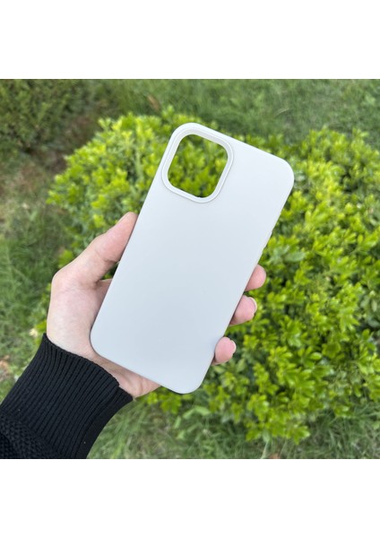 Apple iPhone 12 Pro Max Kılıf Lansman Premium Silinebilir Natural Gri Silikon
