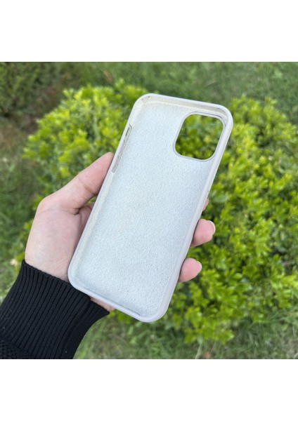 Apple iPhone 12 Pro Max Kılıf Lansman Premium Silinebilir Natural Gri Silikon