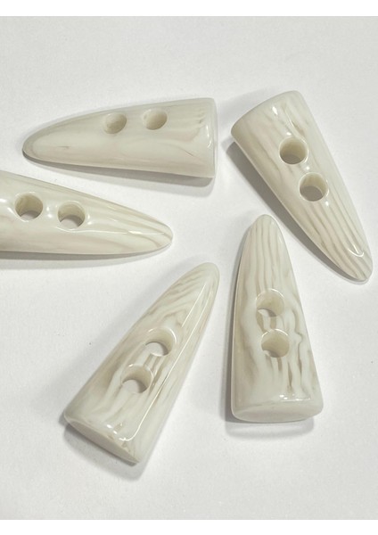 Fil Dişi Düğme Çoban Düğme/ 4 cm / 5 Li Set /kırçıllı Seri / Beyaz