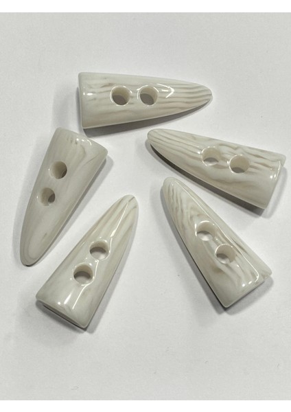 Fil Dişi Düğme Çoban Düğme/ 4 cm / 5 Li Set /kırçıllı Seri / Beyaz