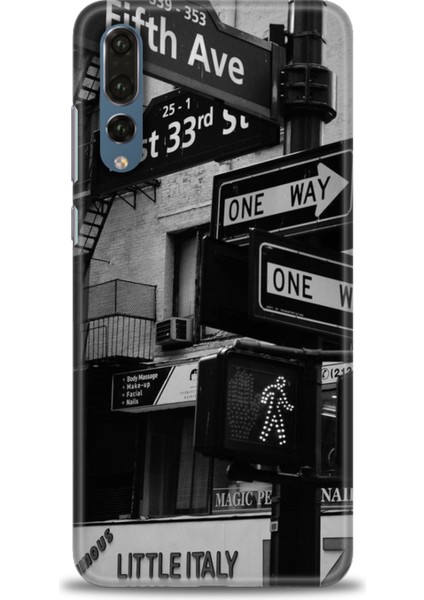 Huawei P20 Pro Kılıf Hd Baskılı - One Way + 9h Nano Ekran Koruyucu