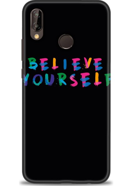 Huawei P20 Lite Kılıf Hd Baskılı - Believe + 9h Nano Ekran Koruyucu