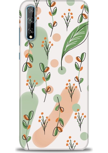 Huawei P Smart S Kılıf Hd Baskılı - Flower Pattern + 9h Nano Ekran Koruyucu