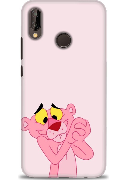 Huawei P20 Lite Kılıf Hd Baskılı - Pembe Panter + 9h Nano Ekran Koruyucu