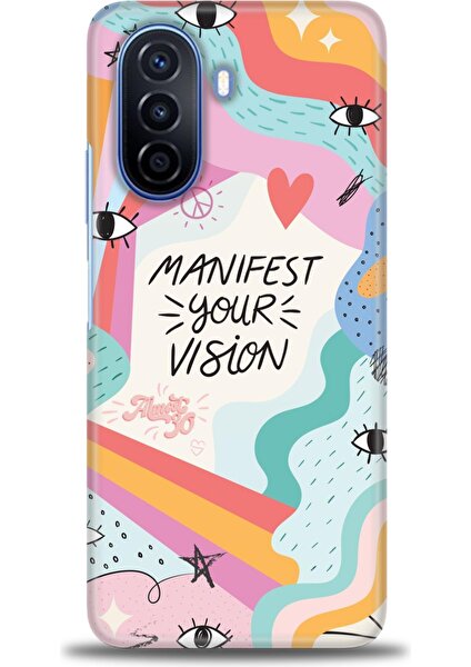 Huawei Nova Y70 Kılıf Hd Baskılı - Manifest Your Vision + 9h Nano Ekran Koruyucu