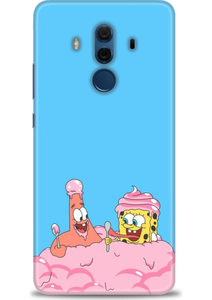 Huawei Mate 10 Pro Kılıf Hd Baskılı - Spongebob + 9h Nano Ekran Koruyucu