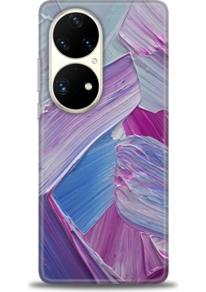 Huawei P50 Pro Kılıf Hd Baskılı - Purple + 9h Nano Ekran Koruyucu