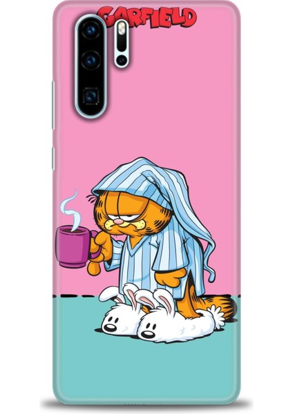 Huawei P30 Pro Kılıf Hd Baskılı - Garfield + 9h Nano Ekran Koruyucu