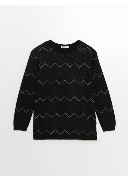 Lcw Grace Bisiklet Yaka Desenli Kadın Triko Kazak indirimleri