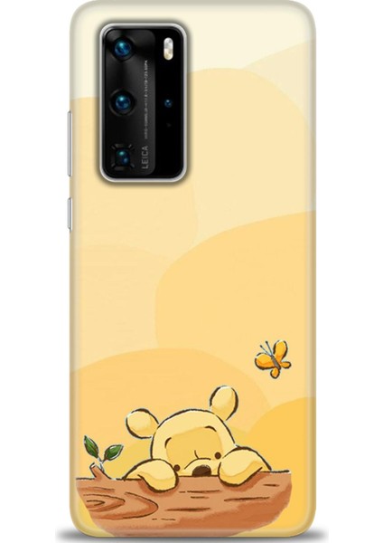 Huawei P40 Pro Kılıf Hd Baskılı - Winnie ve Kelebek + 9h Nano Ekran Koruyucu