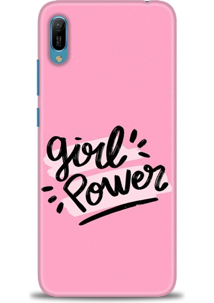 Huawei Y6 2019 Kılıf Hd Baskılı - Girll Power + 9h Nano Ekran Koruyucu