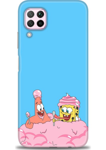 Huawei P40 Lite Kılıf Hd Baskılı - Spongebob + 9h Nano Ekran Koruyucu