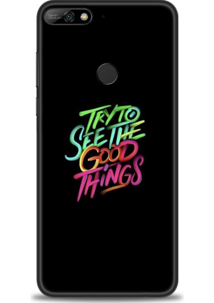 Huawei Y7 2018 Kılıf Hd Baskılı - Good Things + 9h Nano Ekran Koruyucu