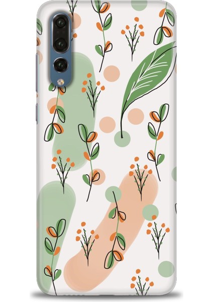 Huawei P20 Pro Kılıf Hd Baskılı - Flower Pattern + 9h Nano Ekran Koruyucu