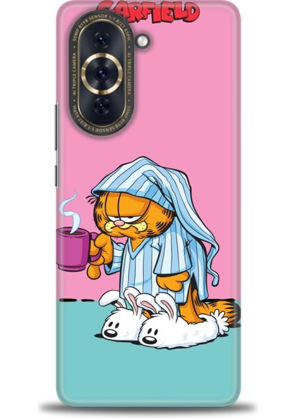 Huawei Nova 10 Kılıf Hd Baskılı - Garfield + 9h Nano Ekran Koruyucu