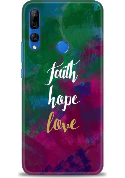 Huawei Y9 Prime 2019 Kılıf Hd Baskılı - Faith Hope Love + 9h Nano Ekran Koruyucu