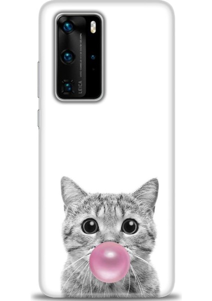 Huawei P40 Pro Kılıf Hd Baskılı - Cat + 9h Nano Ekran Koruyucu