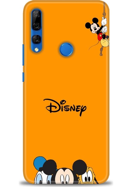 Huawei Y9 Prime 2019 Kılıf Hd Baskılı - Turuncu Disney + 9h Nano Ekran Koruyucu