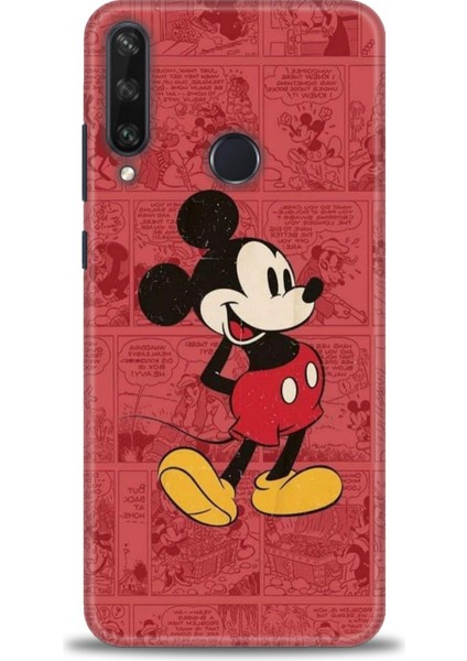 Huawei Y6P Kılıf Hd Baskılı - Kırmızı Mickey + 9h Nano Ekran Koruyucu