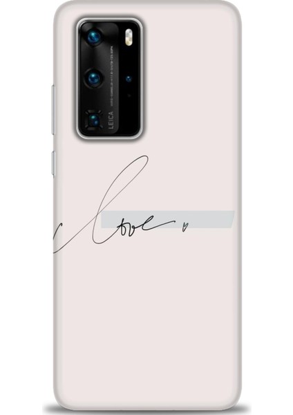 Huawei P40 Pro Kılıf Hd Baskılı - Love + 9h Nano Ekran Koruyucu