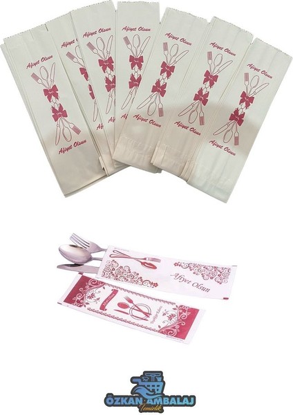 Çatal Kaşık Bıçak Servis Sunum Kağıdı 100 Adet