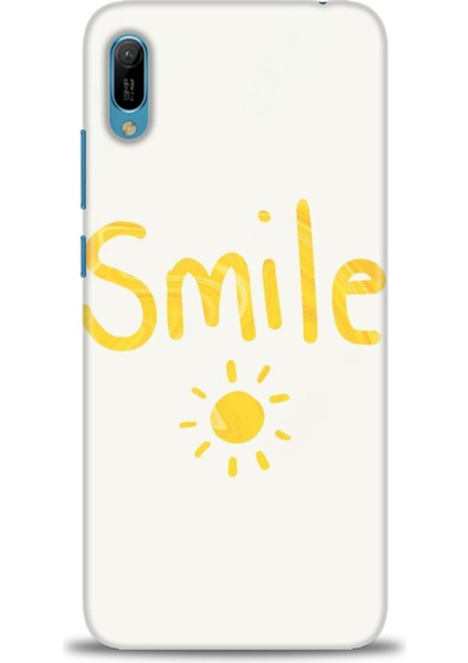 Huawei Y6 2019 Kılıf Hd Baskılı - Smile Güneş + 9h Nano Ekran Koruyucu