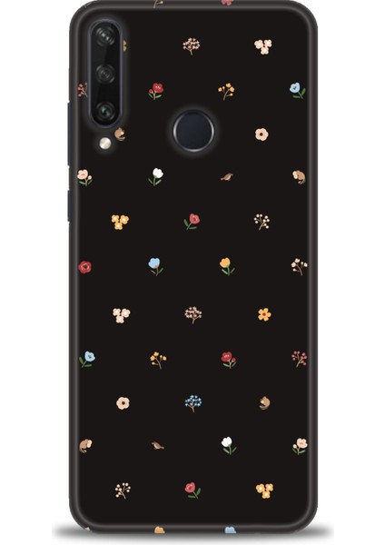 Huawei Y6P Kılıf Hd Baskılı - Flower + 9h Nano Ekran Koruyucu