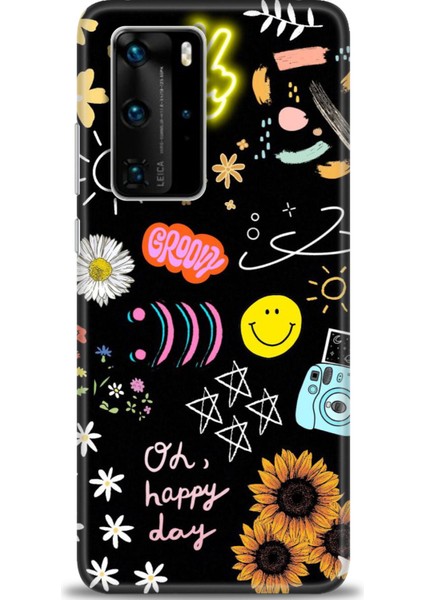 Huawei P40 Pro Kılıf Hd Baskılı - Happy Day + 9h Nano Ekran Koruyucu