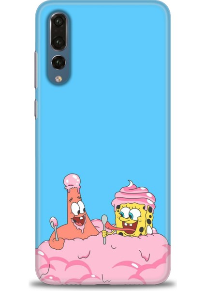 Huawei P20 Pro Kılıf Hd Baskılı - Spongebob + 9h Nano Ekran Koruyucu