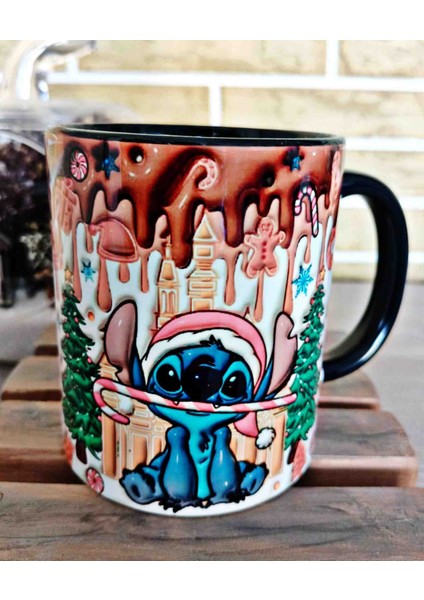 Stitch Yılbaşı Partisi Md7 Porselen Kupa