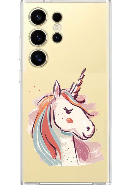 Samsung S23 Ultra Uyumlu Rüya Tek Boynuz Desenli Silikon Kılıf