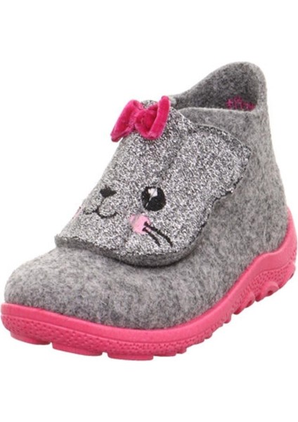 Kız Çocuk Keçe Kumaş Ev Ayakkabısı - Gri