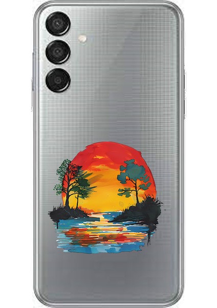 Samsung M15 Uyumlu Nehir Gün Batımı Desenli Silikon Kılıf
