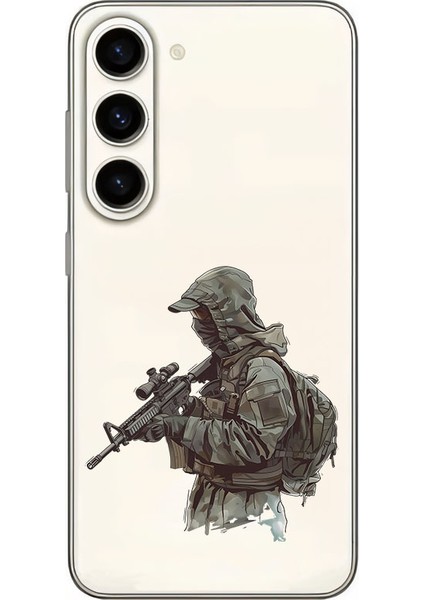 Samsung S24 Uyumlu Kamuflajlı Nişancı Desenli Silikon Kılıf