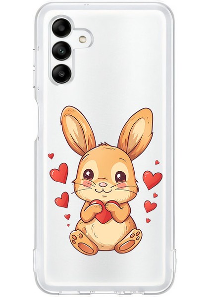 Samsung A04S Uyumlu Aşık Tavşan Desenli Silikon Kılıf