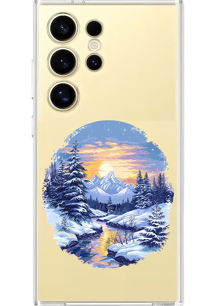 Samsung S23 Ultra Uyumlu Kış Manzarası Desenli Silikon Kılıf