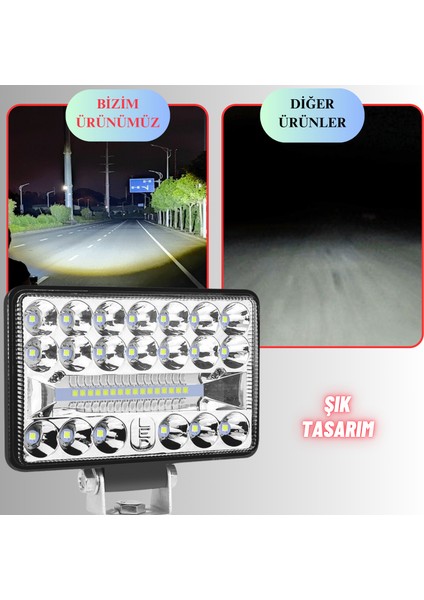 Off Road 4 Inç LED Çalışma Lambası 12-24V Traktör Tır Kamyon Atv Yüksek Performanslı Sis Farı Metal