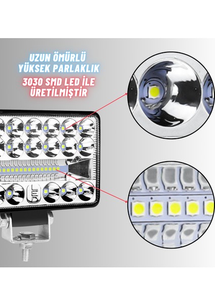 Off Road 4 Inç LED Çalışma Lambası 12-24V Traktör Tır Kamyon Atv Yüksek Performanslı Sis Farı Metal