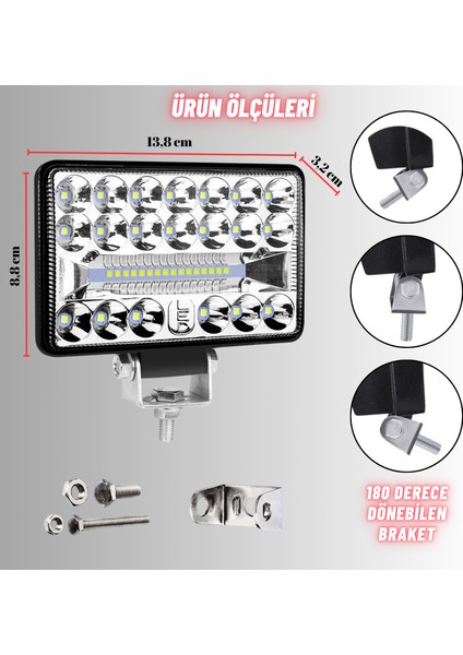 Off Road 4 Inç LED Çalışma Lambası 12-24V Traktör Tır Kamyon Atv Yüksek Performanslı Sis Farı Metal