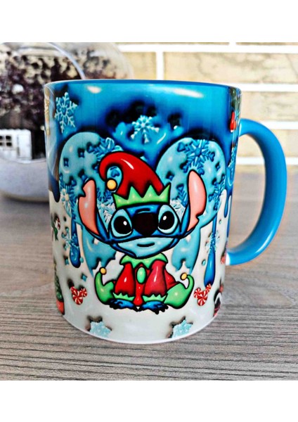 Stitch Yılbaşı Partisi Md9 Porselen Kupa