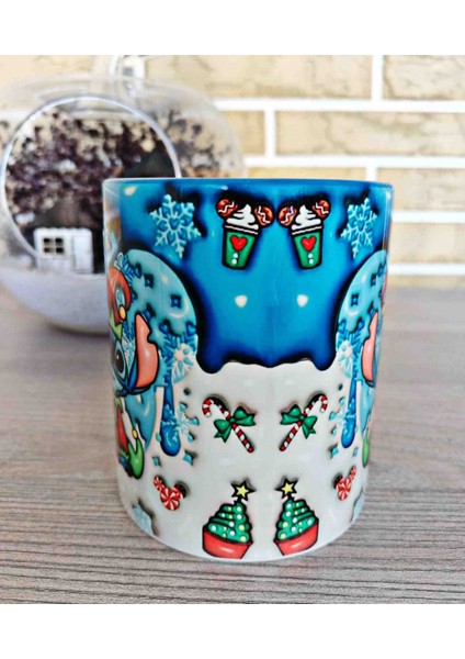 Stitch Yılbaşı Partisi Md9 Porselen Kupa
