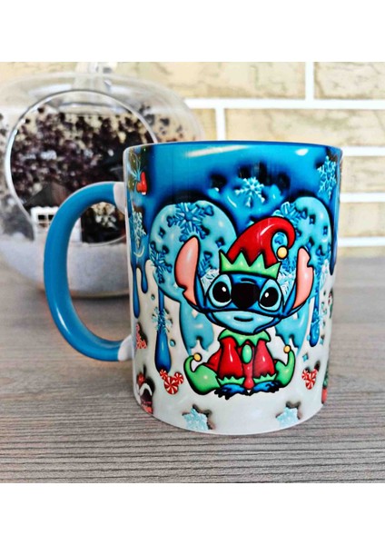 Stitch Yılbaşı Partisi Md9 Porselen Kupa