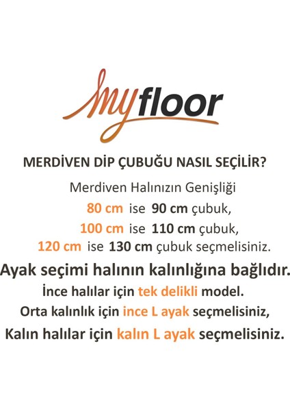 Çelik Halı Tutucu Merdiven Dip Çubuğu Sarı - Kalın / 90CM